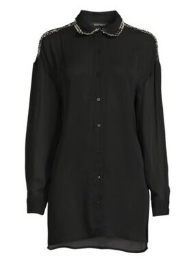 Oversized Button Down
Shirt Dress Cover-up, Size XL